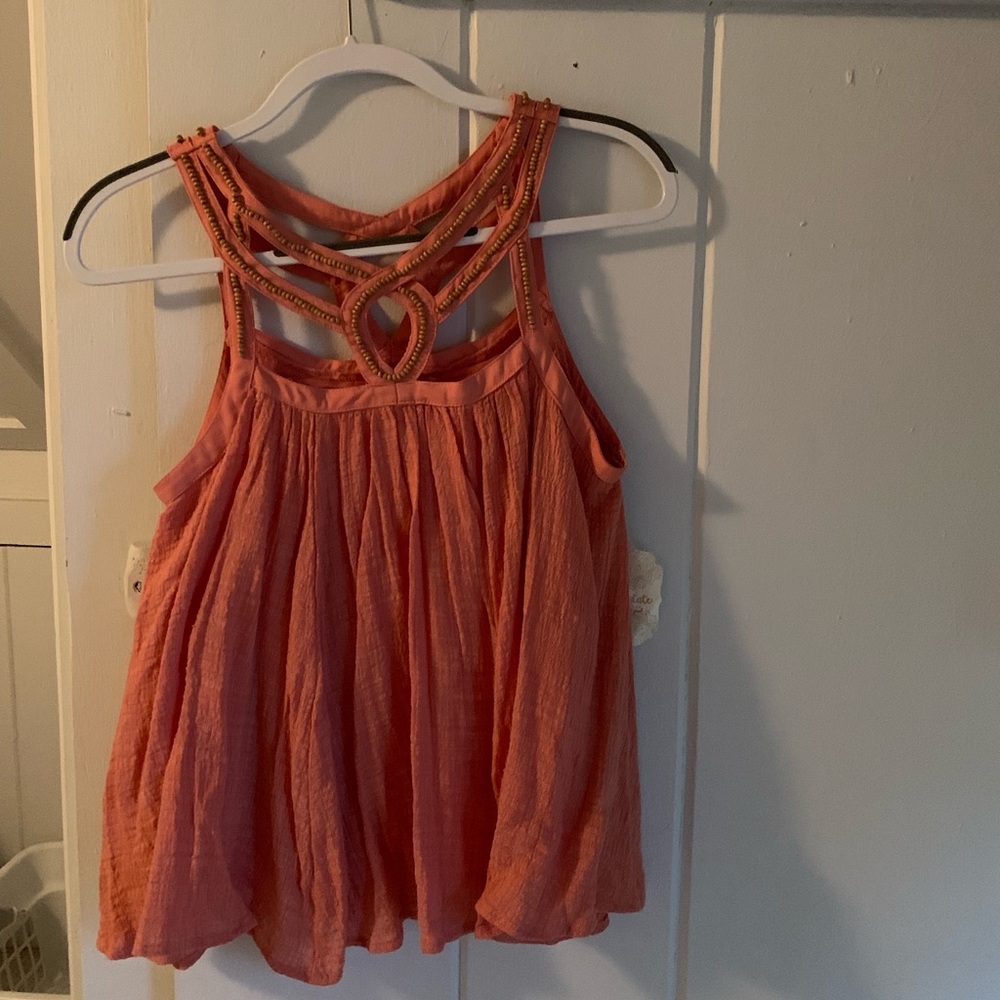 Beaded Cut Out Tank Top